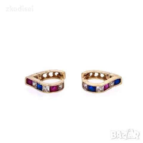 Златни обеци 1,10гр. 14кр. проба:585 модел:32301-6, снимка 1