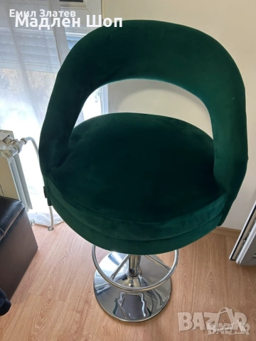 Бар СТОЛ 1БР тъмнозелени/кадифе
