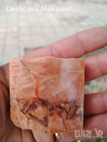 Едностранно полиран червен лунен камък , снимка 2 - Колекции - 53112310