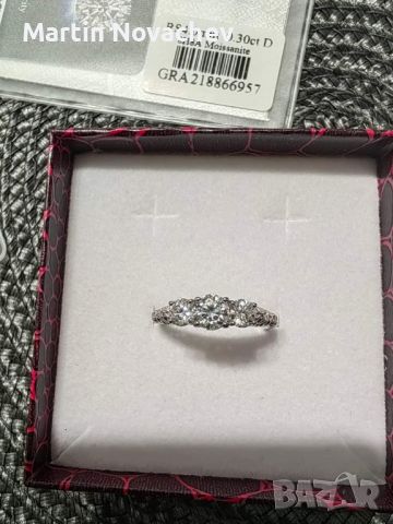 Сребърен пръстен 1.1 карата с мойсанит диамант (сертификати) , снимка 10 - Пръстени - 45293646