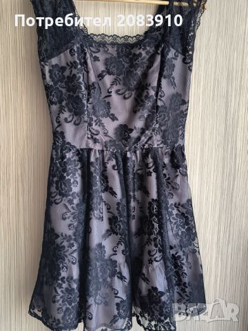 Черна дантелена рокля размер 40, снимка 9 - Рокли - 46436806