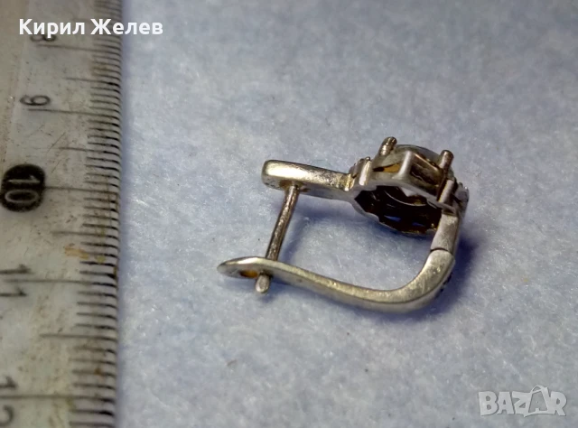 СКЪПОЦЕННА СРЕБЪРНА ОБЕЦА РОДИРАНО СРЕБРО 925 АНГЛИЯ с ЮВЕЛИРНО ФАСЕТИРАНИ ЦИРКОНИ 34330, снимка 5 - Обеци - 50542259