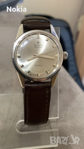 Продавам швейцарски винтидж часовник Pronto Sportal Deluxe, снимка 4 - Мъжки - 51583689