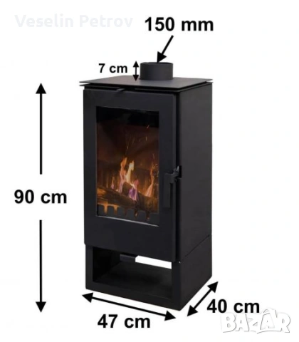 Печка на дърва ALAZ 9kW, снимка 3 - Отоплителни печки - 53440838