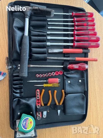 Инструменти комплект в кожена чанта, снимка 2 - Куфари с инструменти - 46417174