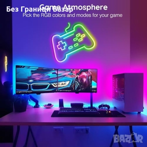 Нови Гъвкави 6m неонови LED ленти IP65 за гейминг стая парти осветление, снимка 4 - Лед осветление - 51771212