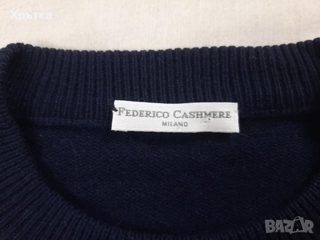 Federico Cashmere Milano - Мъжки пуловер от 100% кашмир размер XL, снимка 6 - Пуловери - 53638512