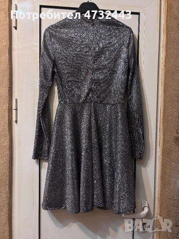 Сребриста рокля , снимка 5 - Рокли - 53434894