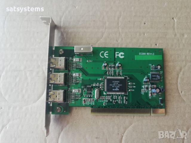  PCI 3+1 Port 1394A FireWire Adapter Card Agere FW323-06 Link/PNY EC200 REV.1.3, снимка 1 - Мрежови адаптери - 46336334