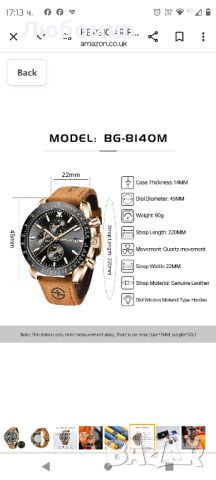 BERSIGAR Кварцов аналогов мъжки ръчен часовник Спортен 30M Водоустойчив Ежедневен военен стилен 

, снимка 6 - Мъжки - 45371759