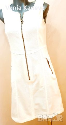 Елегантна рокля в бяло.Нова, етикет. 98 Памук, 2 Еластан., снимка 1 - Рокли - 45332195