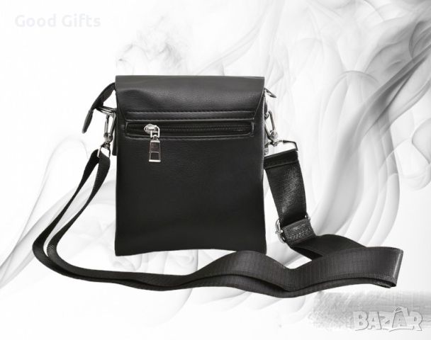 Мъжка чанта от еко кожа, Черна, снимка 3 - Чанти - 46038160