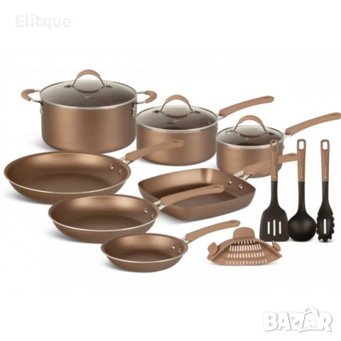 Пълен комплект съдове Edenberg EB-5654 (20 части) с кован алуминий и 3-слойно незалепващо покритие, снимка 11 - Други - 53389252