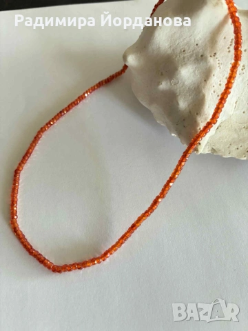 Колие с карнеол , снимка 2 - Колиета, медальони, синджири - 54181455