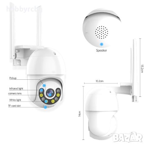 Безжична PTZ WIFI охранителна камера 5MP за видеонаблюдение, снимка 11 - HD камери - 46394403