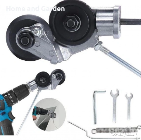 Универсална приставка за рязане на ламарина за бормашина – прави, криволинейни , снимка 2 - Други инструменти - 53995648