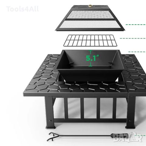 FIRE PIT 3в1 барбекю, камина, ледарка, снимка 7 - Барбекюта - 46004762