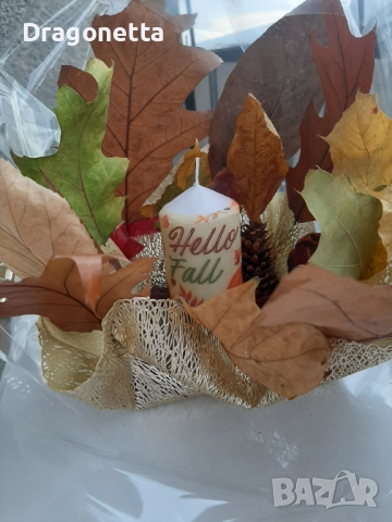 Украса Свещ с красота от есента Здравей, Есен