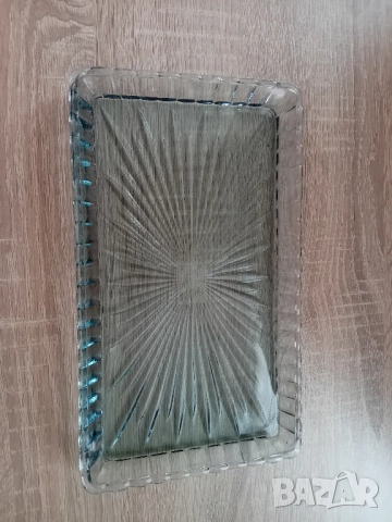 Синьо кристално плато, снимка 2 - Сервизи - 52016455