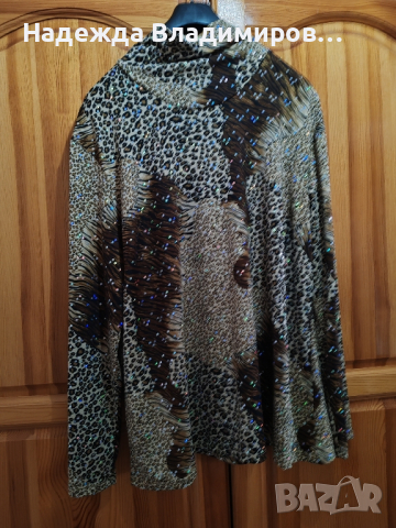 Лъскава блуза с пайети , снимка 1 - Блузи с дълъг ръкав и пуловери - 45034027