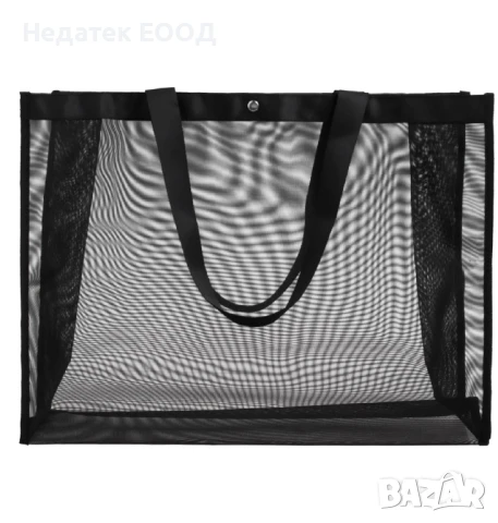 Плажна мрежеста чанта, Черен, 52x18x40см.