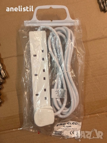 🔌 НОВИ разклонители – английски контакт (UK) – 4 гнезда / 3 м 🔌