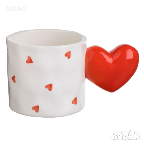 Керамична чаша със сърце 3D дръжка 350 мл_1242019