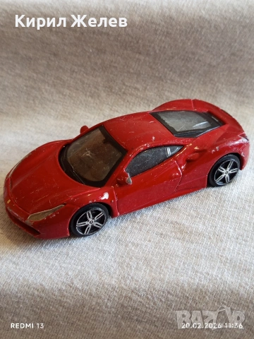 Метална количка FERRARI 488 Made in China за КОЛЕКЦИЯ ДЕКОРАЦИЯ 50692, снимка 3 - Колекции - 53558897