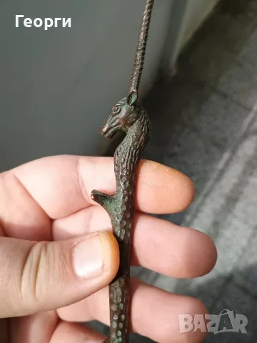 Красива бронзова антилопа, снимка 6 - Антикварни и старинни предмети - 50092888