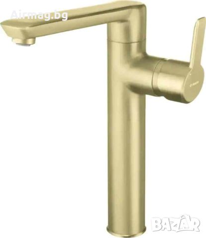 Висок Златен стоящ смесител за мивка за Баня модел Arnika Brush Gold L, снимка 1 - Смесители - 45318279
