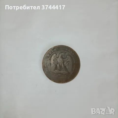 РЯДКА АНТИЧНА МЕДНА МОНЕТА ОТ 2 САНТИМА 1855 г. НАПОЛЕОН 3-ТИ ГОЛЯМО ЛЪВСКО КУЧЕ ФРЕНСКА ГРЕШКА , снимка 10 - Нумизматика и бонистика - 46826672