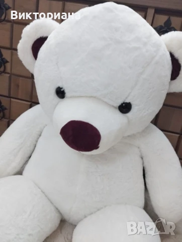 Огромен бял мечок 110см, снимка 5 - Плюшени играчки - 50742034