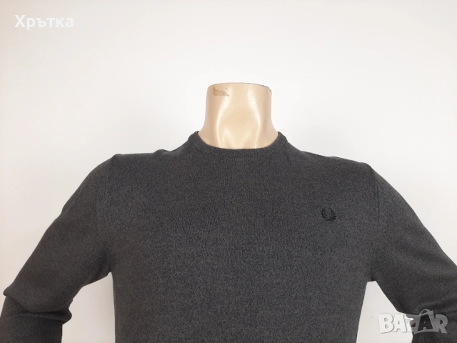 Fred Perry Crew Neck Sweater - Оригинален мъжки пуловер размер L, снимка 5 - Пуловери - 53638387