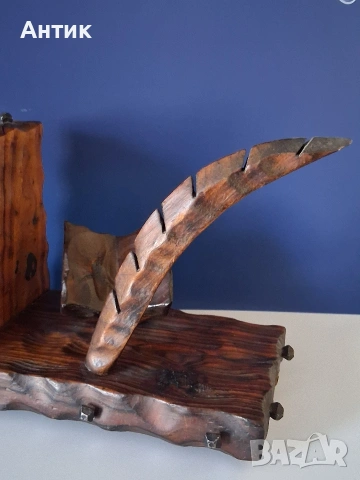 Масивен Дървен Стопер за Книги Дърворезба , снимка 9 - Други ценни предмети - 53645065