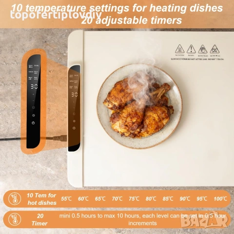 Затопляща плоча за храна и напитки Olycism, Гаранция, снимка 5 - Котлони - 53647554