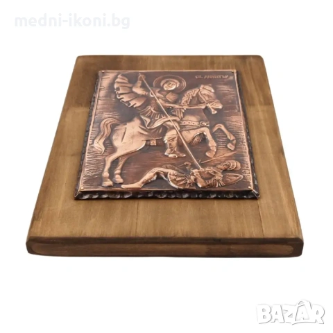 МЕДНА ИКОНА СВЕТИ ДИМИТЪР, снимка 3 - Икони - 53621056