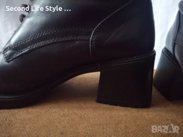 Robin Rose №39 италиански дамски боти естествена кожа в кафяв цвят - със среден ток и квадратен връх, снимка 10 - Дамски боти - 54096858