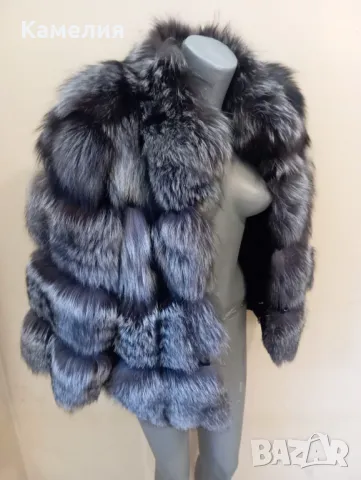 Палто от сребърна лисица , снимка 3 - Палта, манта - 49942176
