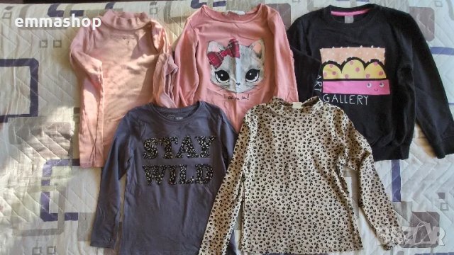 Лот блузи с дълъг ръкав H&M и Little kids, размер 122-128 , снимка 1 - Детски Блузи и туники - 47865917