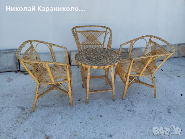 Ратанови столове и маса, снимка 2 - Други стоки за дома - 46435304