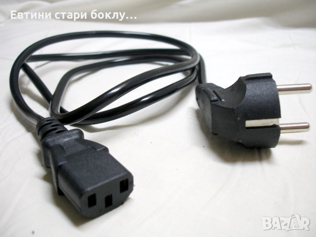 Захранващ кабел за компютър, телевизор, 1,2 м. черен, снимка 5 - Кабели и адаптери - 52595876