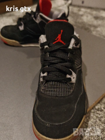 Детски маратонки Air Jordan 4 Retro Bred Design  номер 32, снимка 3 - Детски маратонки - 53484751