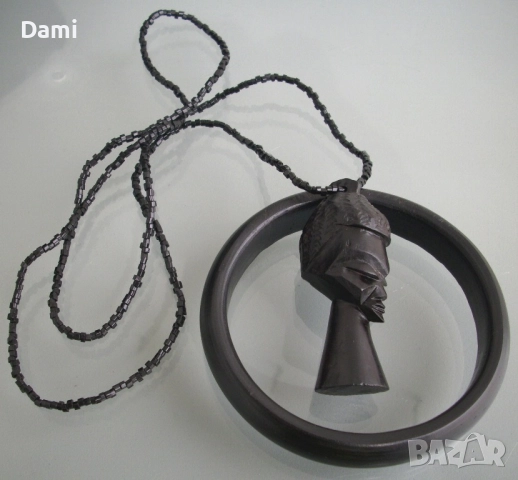 Колие и гривна африканско черно дърво Grenadilla