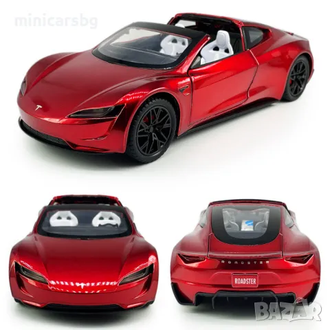 Метални колички: Tesla Roadster, снимка 3 - Колекции - 46988345