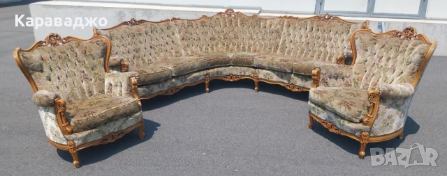 Голяма Холна Гарнитура Рококо, снимка 15 - Дивани и мека мебел - 50720610
