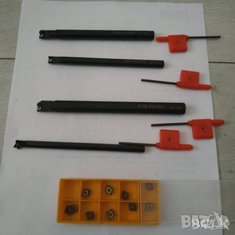 Комплект от 4 броя стругарски ножа 7, 8, 10 и 12 мм. SCLCR06 + 10 пластини, снимка 11 - Други инструменти - 45863553