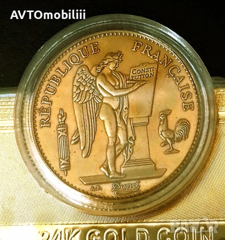 Позлатена монета 50 франка 1887 г със сертификат , снимка 5 - Нумизматика и бонистика - 51821038