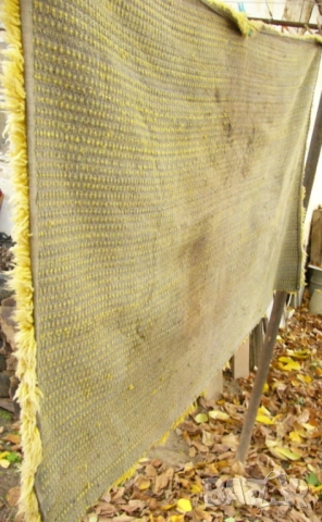 РЕТРО Български Класически Зимен Вълнен ГУБЕР 170x100 см Китеник Халище Килим Покривка Одеяло БАРТЕР, снимка 3 - Покривки за легло - 52269367