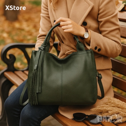 Стилна дамска чанта с голям обем и организация, снимка 2 - Чанти - 52572167