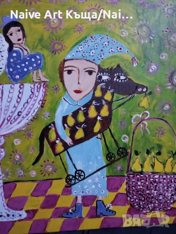 Картина платно маслени бои акрилни бои размер Ш. 42 / В.52, снимка 3 - Картини - 53893453